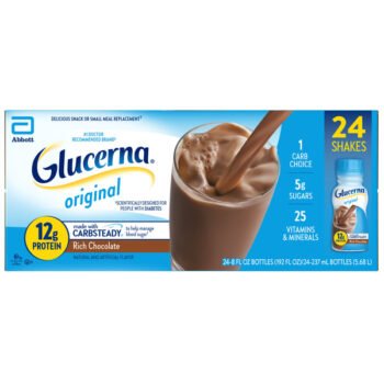 Glucerna Diabetic Nutritional Shake, Rich Chocolate, 8 fl oz, 24 ct