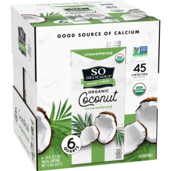 So Delicious Organic Coconutmilk, Dairy Free, Unsweetened, 32 fl oz, 6 ct
