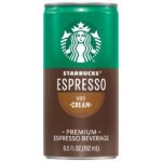 Starbucks Premium Espresso Beverage, Espresso and Cream, 6.5 fl oz, 12 ct