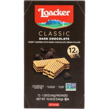 Loacker Classic Crispy Wafers, Dark Chocolate Cream Filling, 1.59 oz, 12 ct