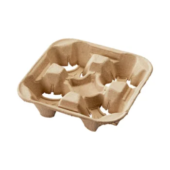 Vital International Solutions Beverage Carrier, 4 Cup, Kraft, 300 ct