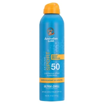 Australian Gold Continuous Spray Sport Sunscreen with Ultra Chill SPF 50, 6 oz