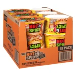 Nissin, Hot & Spicy Noodle Bowl, Chicken, 3.32 oz, 18-Count