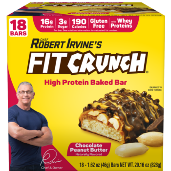 FITCRUNCH Protein Bars, 16g Protein, Chocolate Peanut Butter, 1.62 oz, 18 ct