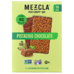 Mezcla Puff-Crispy Bar, Pistachio Chocolate, 1.4 oz, 14 ct