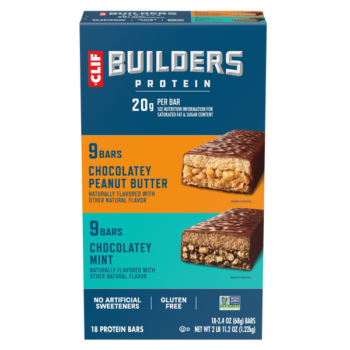 CLIF Builder's Protein Bar, 20g Protein, Variety Pack, 2.4 oz, 18 ct