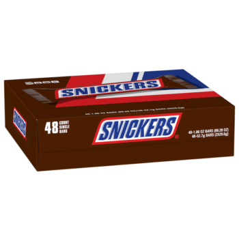 Snickers Peanut Chocolate Candy Bar, Full Size, 1.86 oz, 48 ct