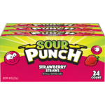 Sour Punch Straws, Strawberry, 2 oz, 24 ct