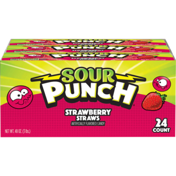 Sour Punch Straws, Strawberry, 2 oz, 24 ct