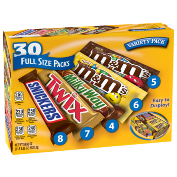 Mars Chocolate Candy Bars, Full Size, Variety Pack, 30 ct