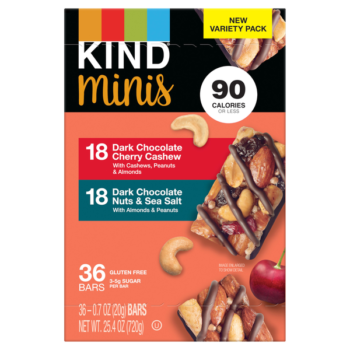 KIND Minis Snack Bar, Variety Pack, 0.7 oz, 36 ct