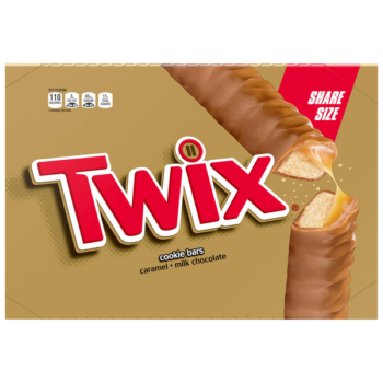 Twix Chocolate & Caramel Cookie Candy Bar, Share Size, 3.02 oz, 24 ct