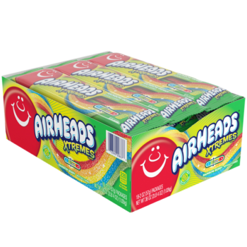AirHeads Xtremes Sweetly Sour Belts, Rainbow Berry, 2 oz, 18 ct