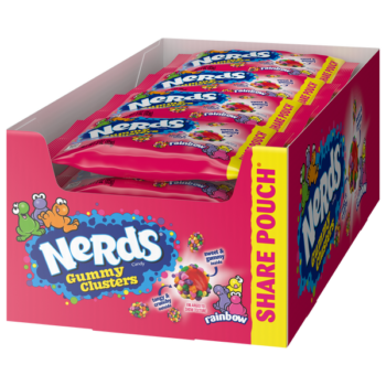 Nerds Candy Gummy Clusters, Rainbow, Share Pouch, 3 oz, 12 ct