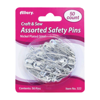 (DP) Safety Pins-Steel Asst 50Ct